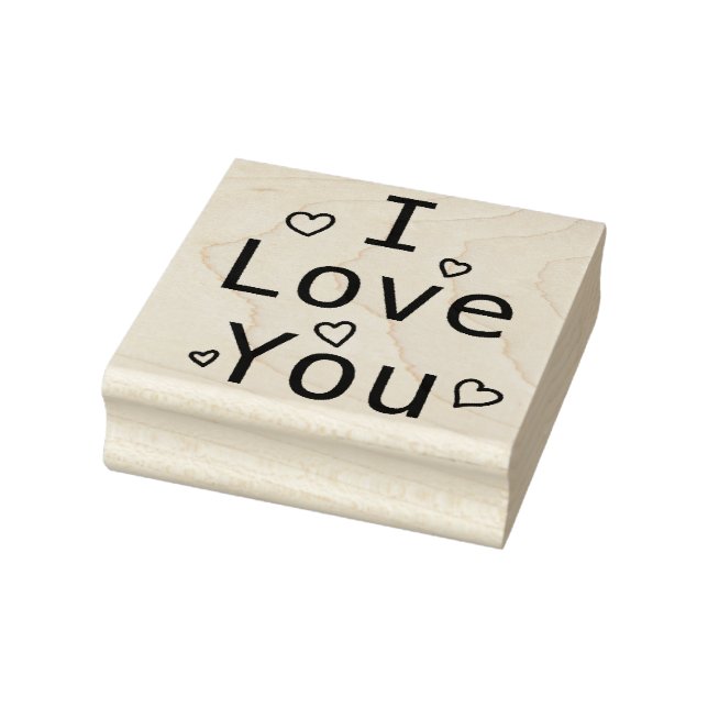 I Love You Hearts Rubber Stamp (Stamp)