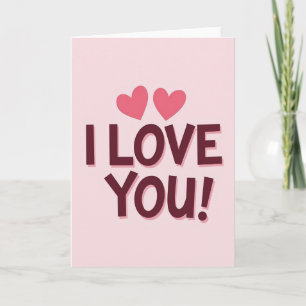 I Love You Hearts Shadow Card