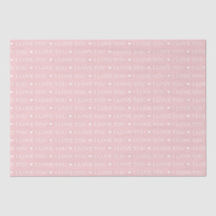 I Love You Hearts Typography Pretty Pink Tissue Paper
