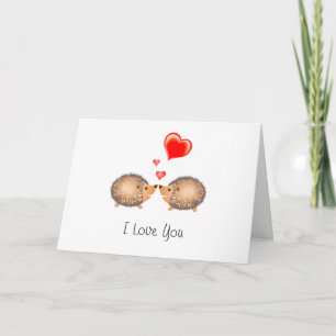 I Love You Hedgehogs Drawing Card