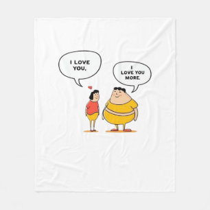 I Love You I Love You More Modern Love Playful Sty Fleece Blanket