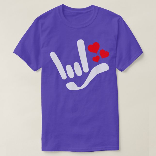 I Love You ILY American Sign Language Design With  T-Shirt (Design Front)