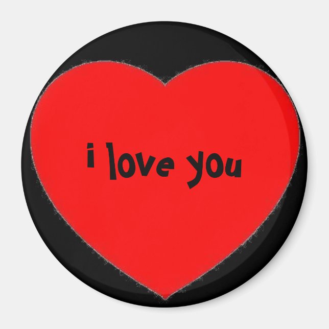 "i love you" in a heart magnet (Front)