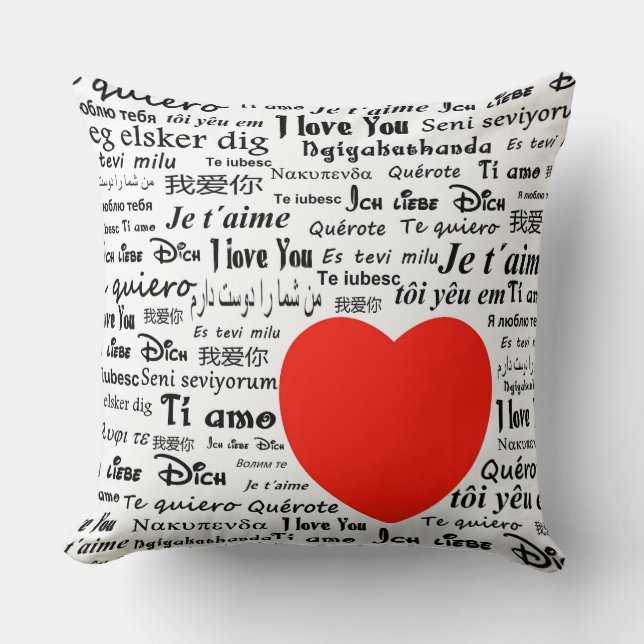 I love you in different languages cushion (Front)