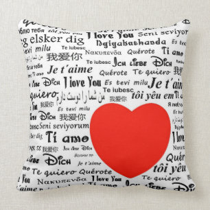 I love you in different languages cushion