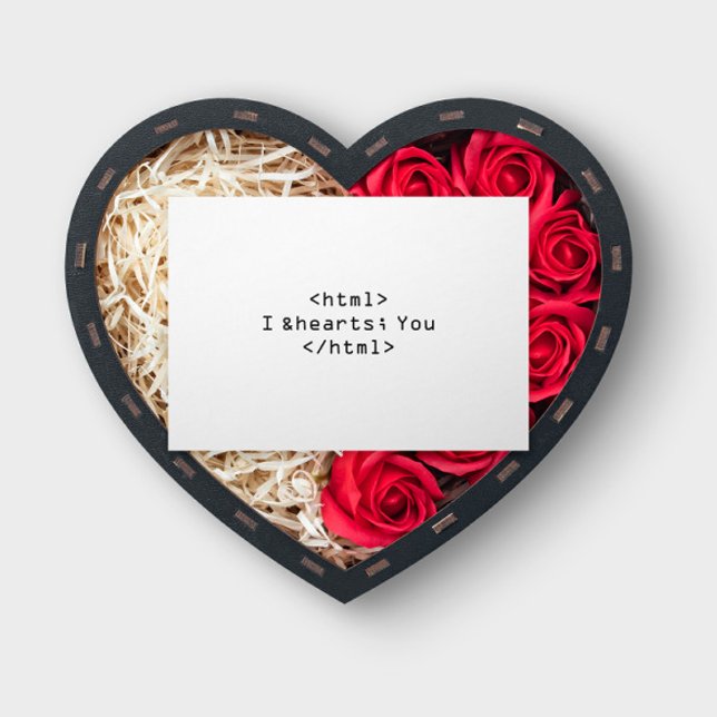 I Love You in HTML Card (Create your own Valentine's Day greeting card.)