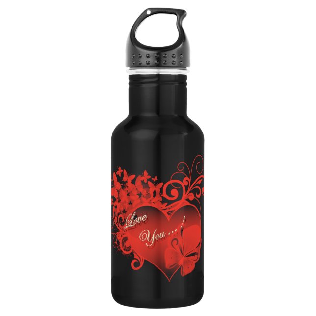 I LOVE YOU IN RED HEART 532 ML WATER BOTTLE (Front)