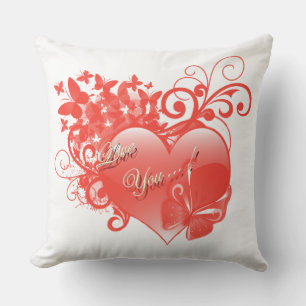 I LOVE YOU IN RED HEART CUSHION