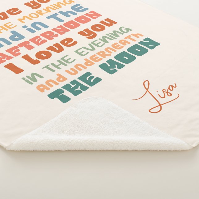 I Love You In The Morning Groovy Colour Skidamarin Sherpa Blanket (3/4)