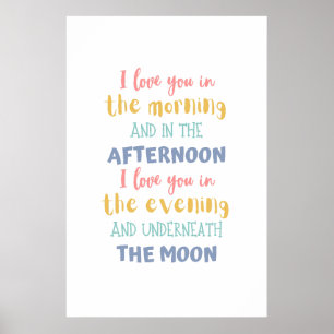 I Love You In The Morning Skidamarink Colourful Ar Poster