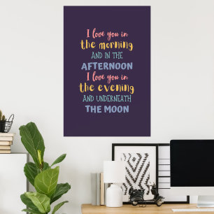 I Love You In The Morning Skidamarink Colourful Poster