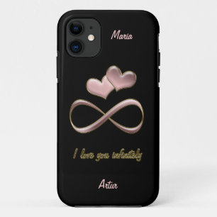 I love you infinitely stylish pink black case
