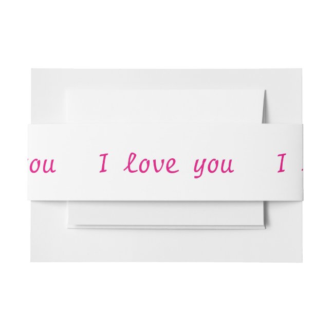 "I love you" Invitation Belly Band (Front Example)
