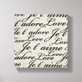I Love You, Je t' aime, Wrapped Canvas