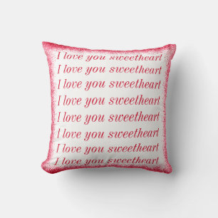 I Love You Keepsake Simple Modern Valentines Day Cushion