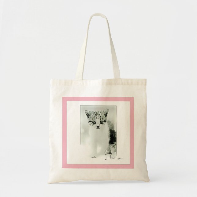 I love you Kitten Tote Bag (Front)