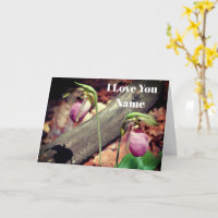 I Love You Lady Slipper Flower Personalised