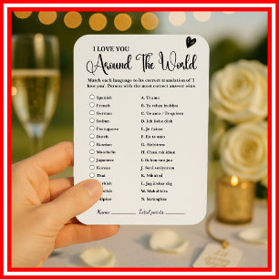 I Love You Language Game Bridal Shower Game Invitation