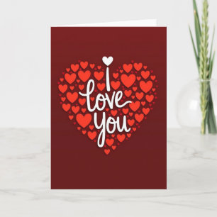 I Love You Layered Hearts Card