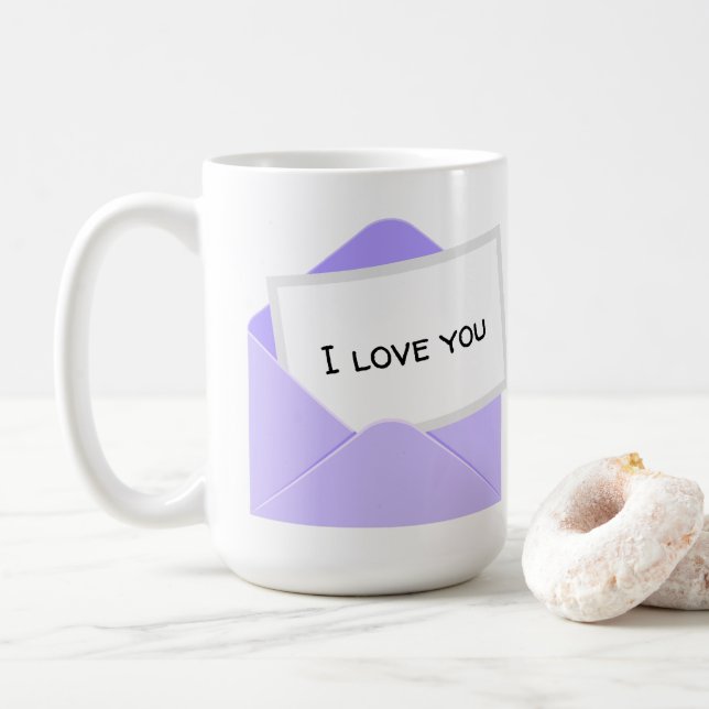 I Love You Letter Coffee Mug (With Donut)