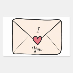 I Love You Letter Rectangular Sticker