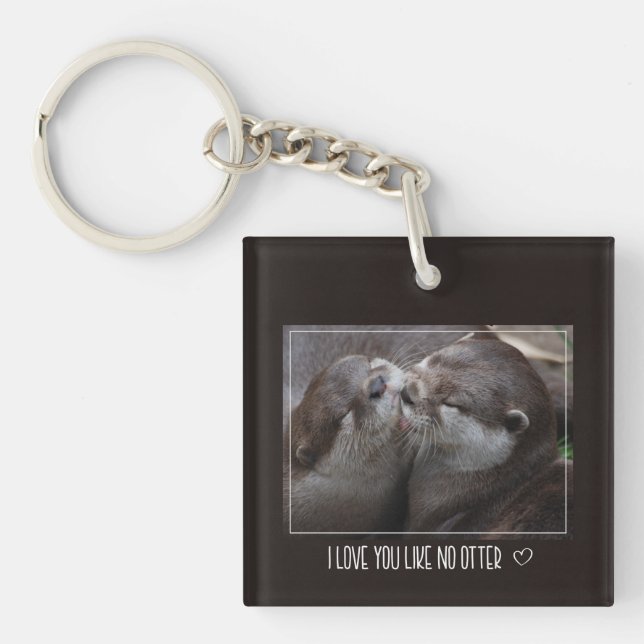 I Love You Like No Otter Cute Photo Key Ring (Front)