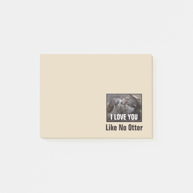I Love You Like No Otter Cute Photo Post-it Notes (Front)