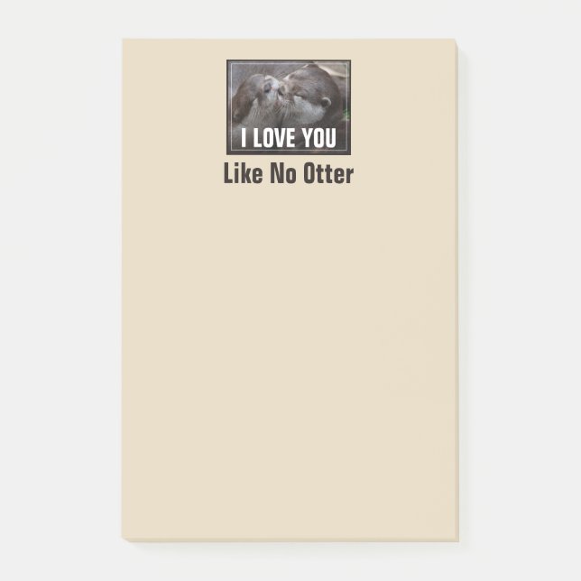 I Love You Like No Otter Cute Photo Post-it Notes (Front)