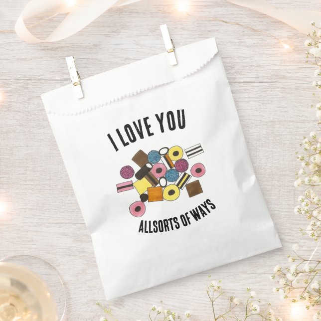 I Love You Liquorice Allsorts Valentine's Day Cand Favour Bags (Clipped)