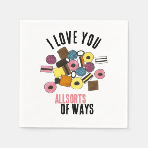 I Love You Liquorice Allsorts Valentine's Day Cand Napkin