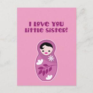 I love you little sister! babushka doll postcard