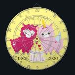 I Love You Llots Llama Customised Gift Him Her     Dartboard<br><div class="desc">Featuring cute couple llama with words "I Love You Llots" that can be personalised with the couple's names. Perfect for Valentine's day,  anniversary,  wedding or any other occasions.</div>