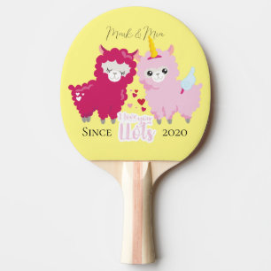 I Love You Llots Llama Customised Gift Him Her Ping Pong Paddle