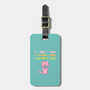 "I love you" Lovely Cat luggage tag