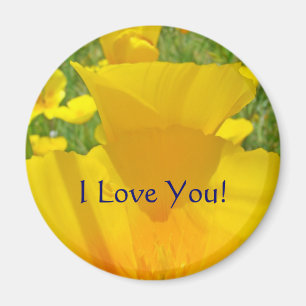 I Love You! magnet Orange Poppy Flowers magnets
