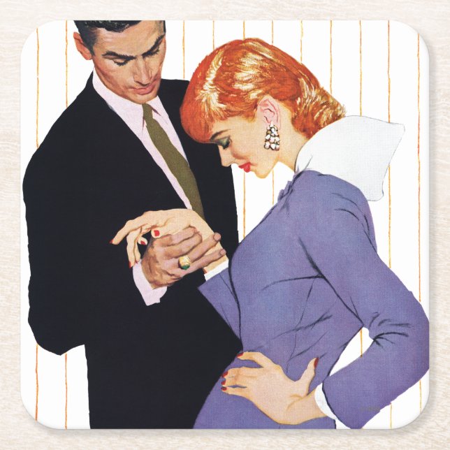 I Love You, Mama Girl 2 Square Paper Coaster (Front)