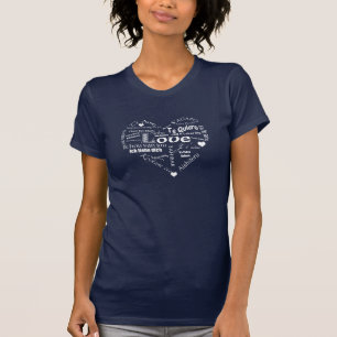 I Love You-Many Languages+Hearts T-Shirt