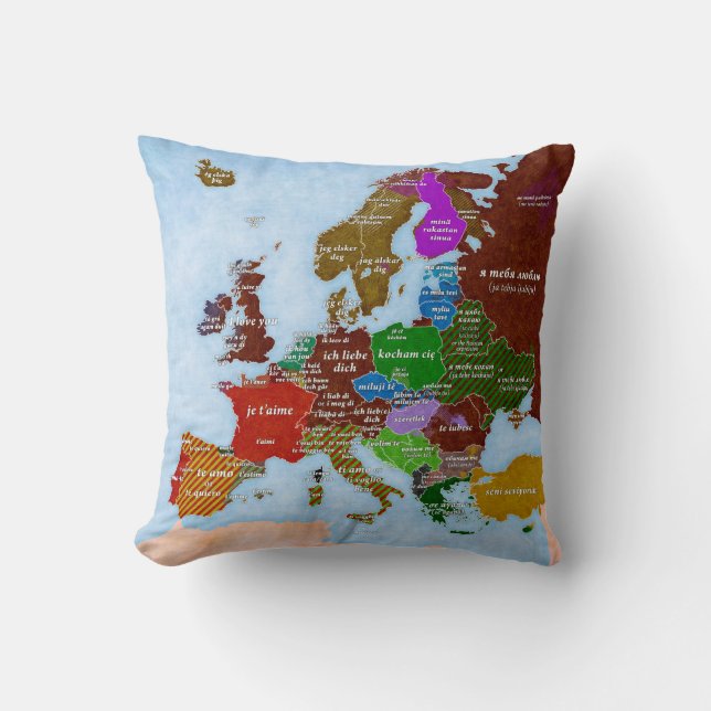 I Love You Map Pillow (Front)
