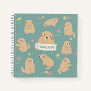 I Love You, Marmots Illustration Notebook