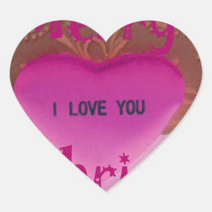 I love You Merry Christmas Heart Heart Sticker