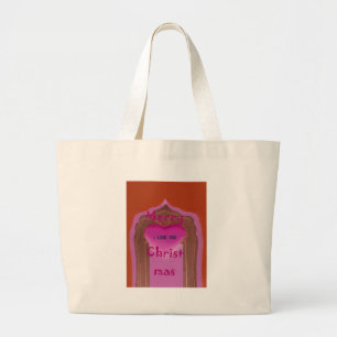 I love You Merry Christmas Heart Large Tote Bag