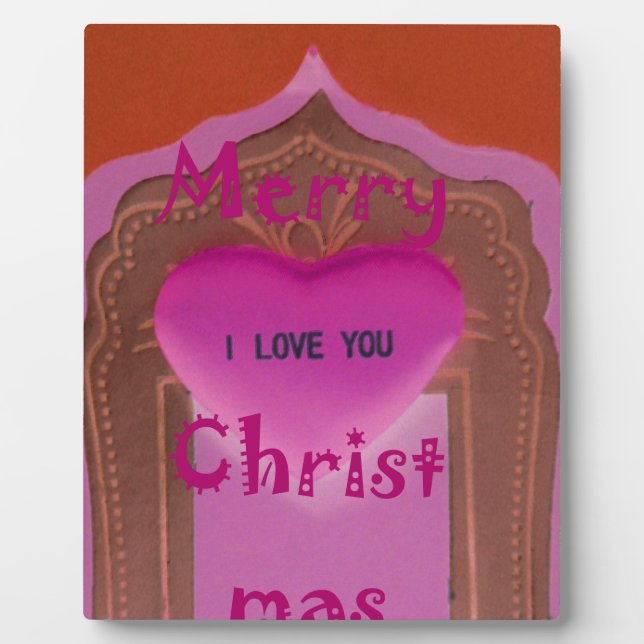 I love You Merry Christmas Heart Plaque (Front)