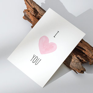 I love you. Minimal cute pink heart Valentines day Holiday Card