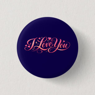 I Love You Minimalist Typography Design 3 Cm Round Badge