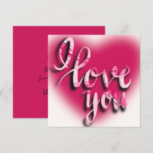 I Love You Modern Valentines Pink Heart  Holiday Card