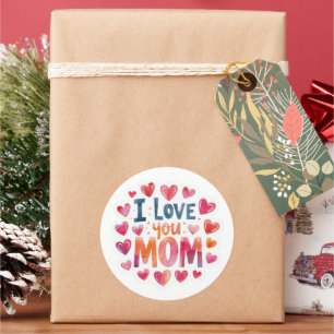 I Love You Mom Classic Round Sticker