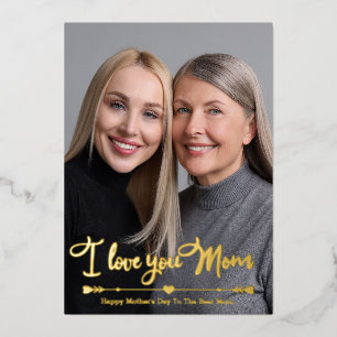 I Love You Mom Custom Two Photo Mother's Day 