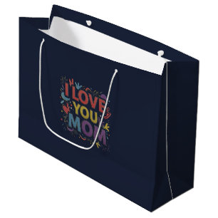 I Love You Mom / Gift Ribbon Large Gift Bag