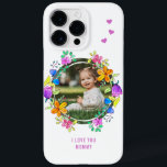 I LOVE YOU MOMMY Photo Colourful Floral Modern Case-Mate iPhone 14 Pro Max Case<br><div class="desc">I LOVE YOU MOMMY Photo Colourful Floral Modern Smartphone iPhone Case features your favourite photo surrounded by a floral wreath of colourful watercolor flowers. Personalised with your text such as "I love you mummy" in modern elegant calligraphy script typography. Perfect for birthday, Christmas, Mother's Day and more. PHOTO TIP: centre...</div>