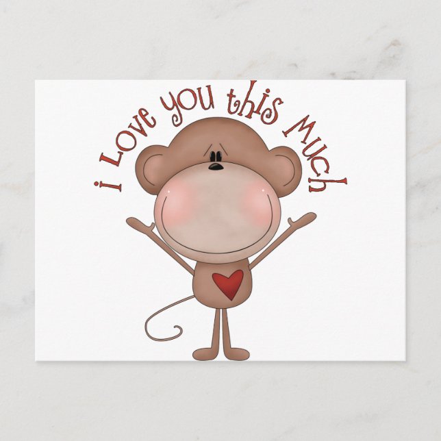 I love you MONKEY Postcard (Front)